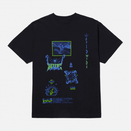 HUF Zine S/s Washed Tee TS02172-BLK | 4Elementos