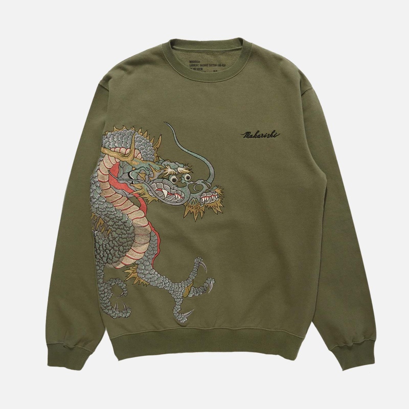 8083 OLIVE Dragon Tigers Crew Sweat