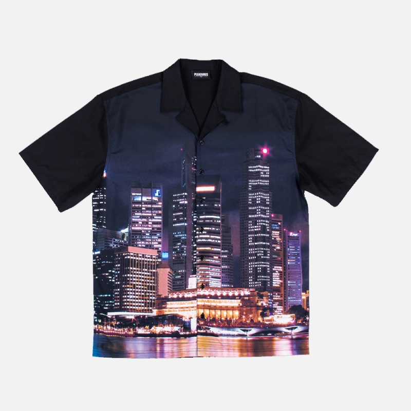 Pleasures Metro Button Down Shirt P20SPCUT0014-Black