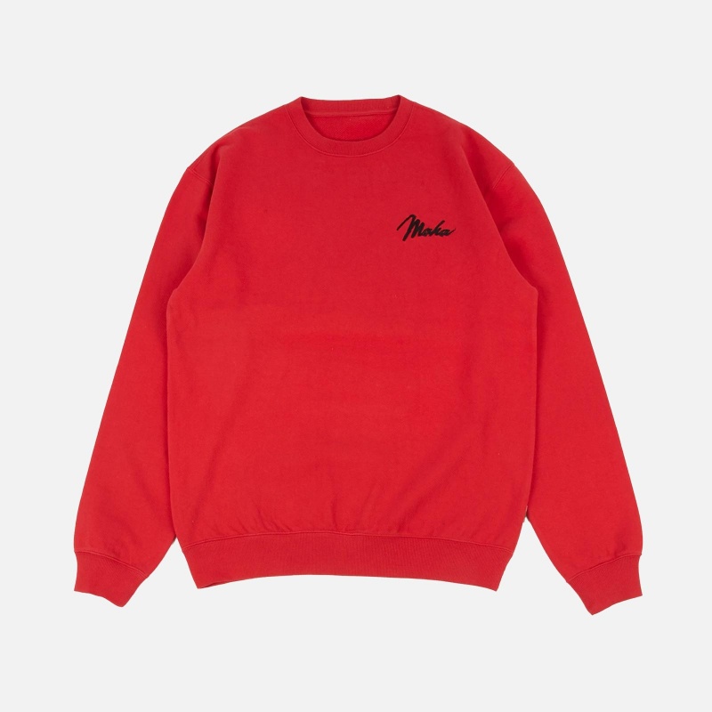 Maharishi 3588-Red Peter's World Tour Crewv Sweat