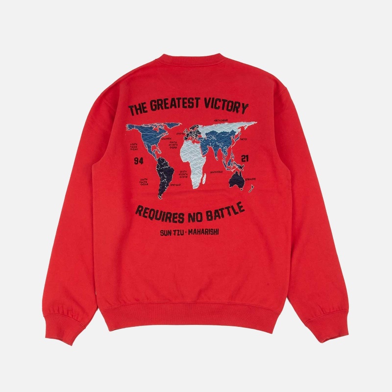 Maharishi 3588-Red Peter's World Tour Crewv Sweat