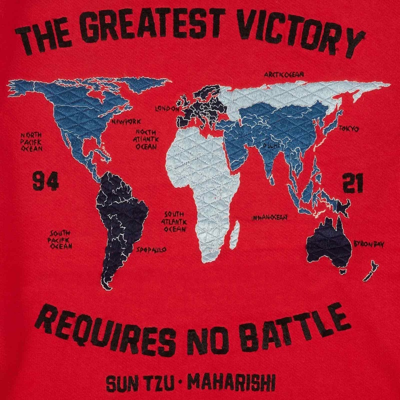 Maharishi 3588-Red Peter's World Tour Crewv Sweat