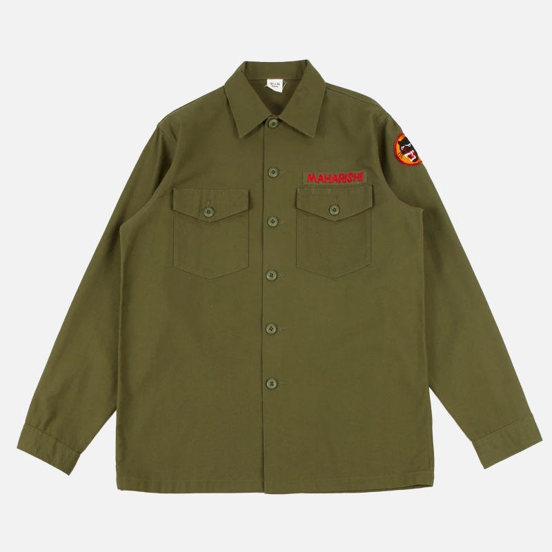 Maharishi 3583-Olive Panther Embroidered Shirt