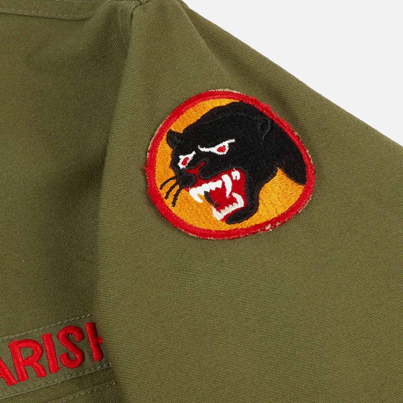 Maharishi 3583-Olive Panther Embroidered Shirt