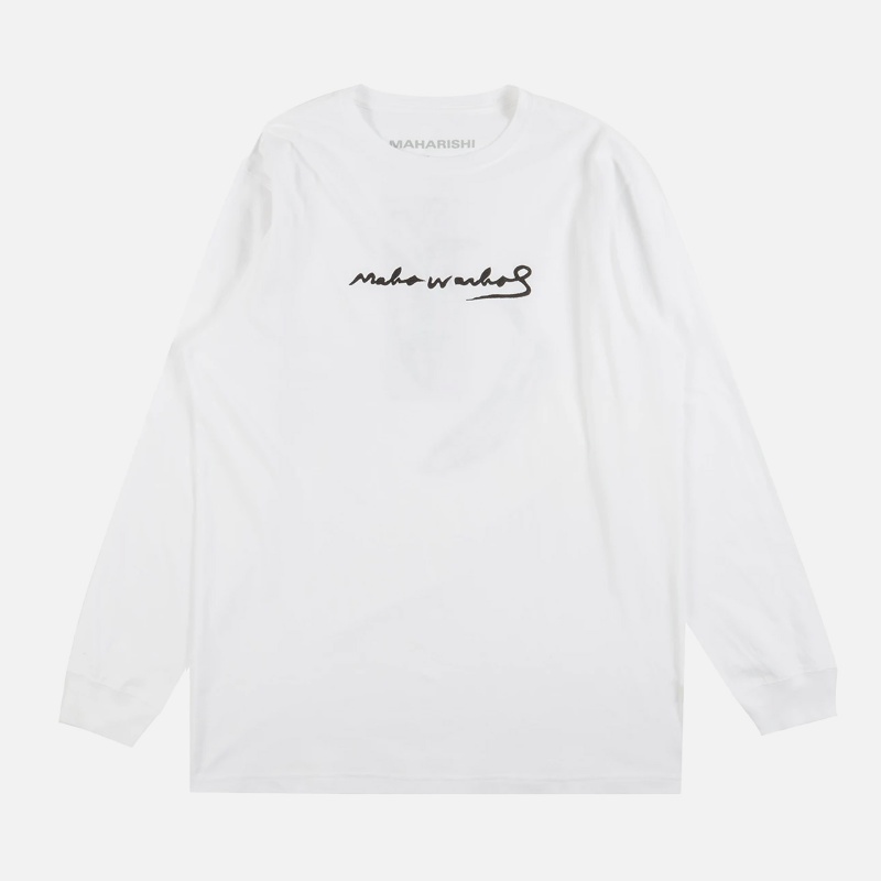 Maharishi 3645-White Maha L/S T-Shirt