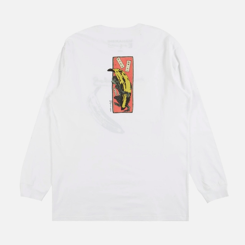 Maharishi 3645-White Maha L/S T-Shirt