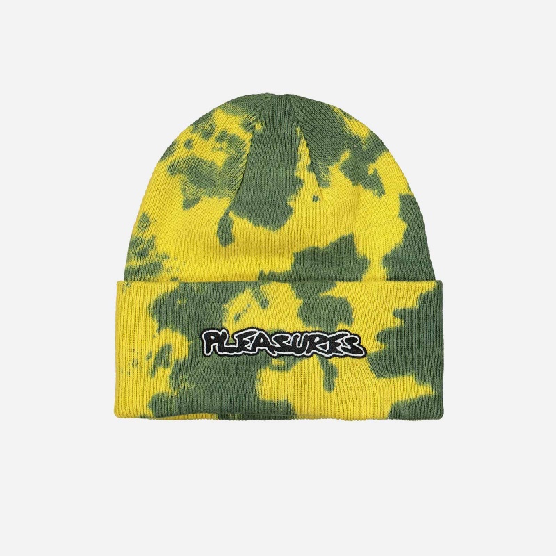 Pleasures P21F063-YELLOW Backbone Dyed Beanie