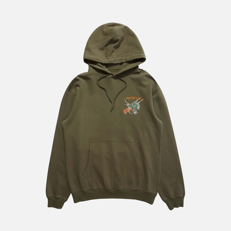 Maharishi 8076-OLIVE Maha Force Embroidered Hooded Sweat