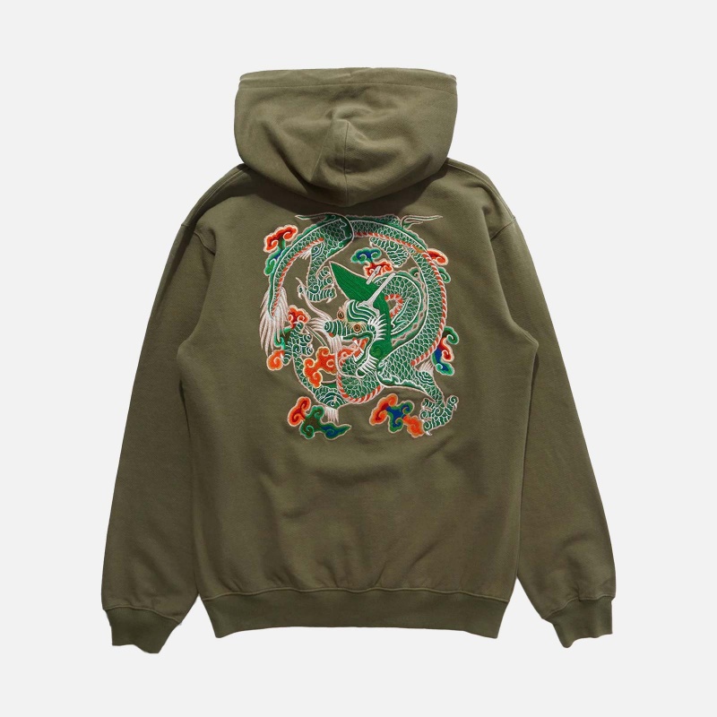 Maharishi 8076-OLIVE Maha Force Embroidered Hooded Sweat