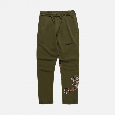 Maharishi 8086-OLIVE Dragon & Tiger Embroidered Sweatpants | 4Elementos