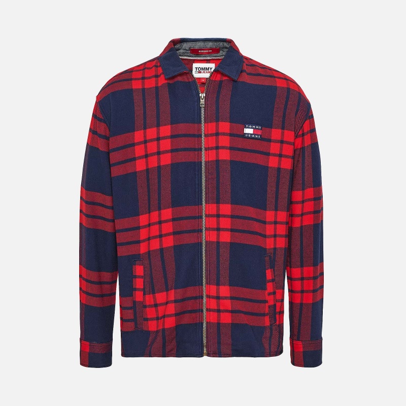 TOMMY JEANS DM0DM14176XNL Buffalo Check Zip Overshirt