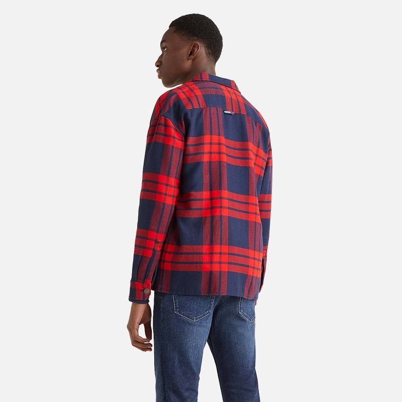 TOMMY JEANS DM0DM14176XNL Buffalo Check Zip Overshirt