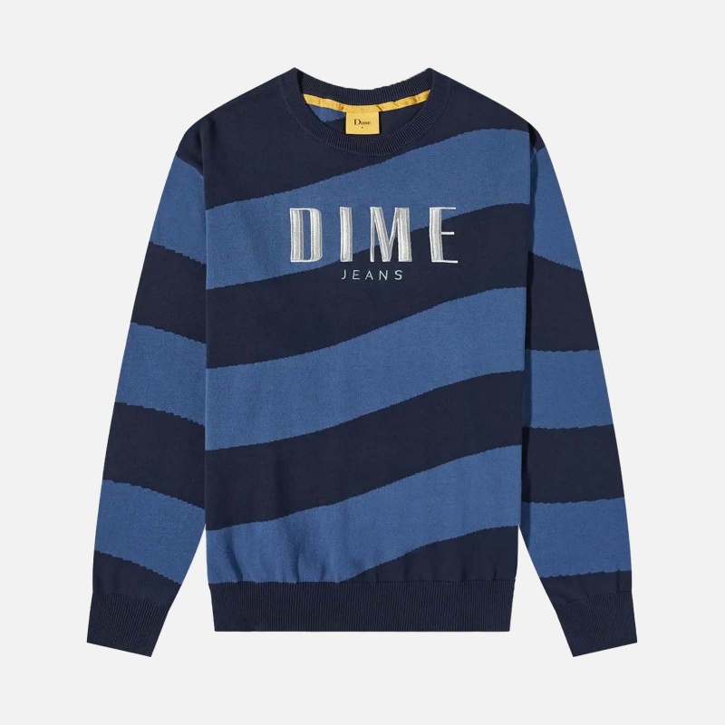 DIME DIMESP4NVY Wave Striped Light Knit