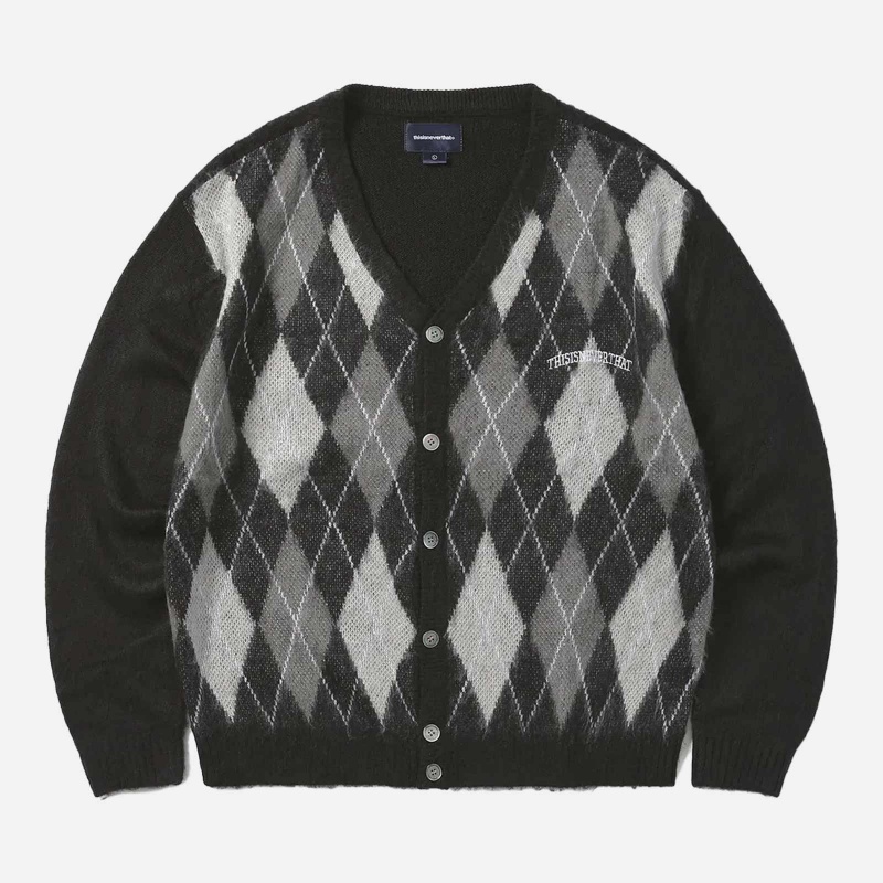 thisisneverthat Argyle Cardigan TN223KKNCK01-Black