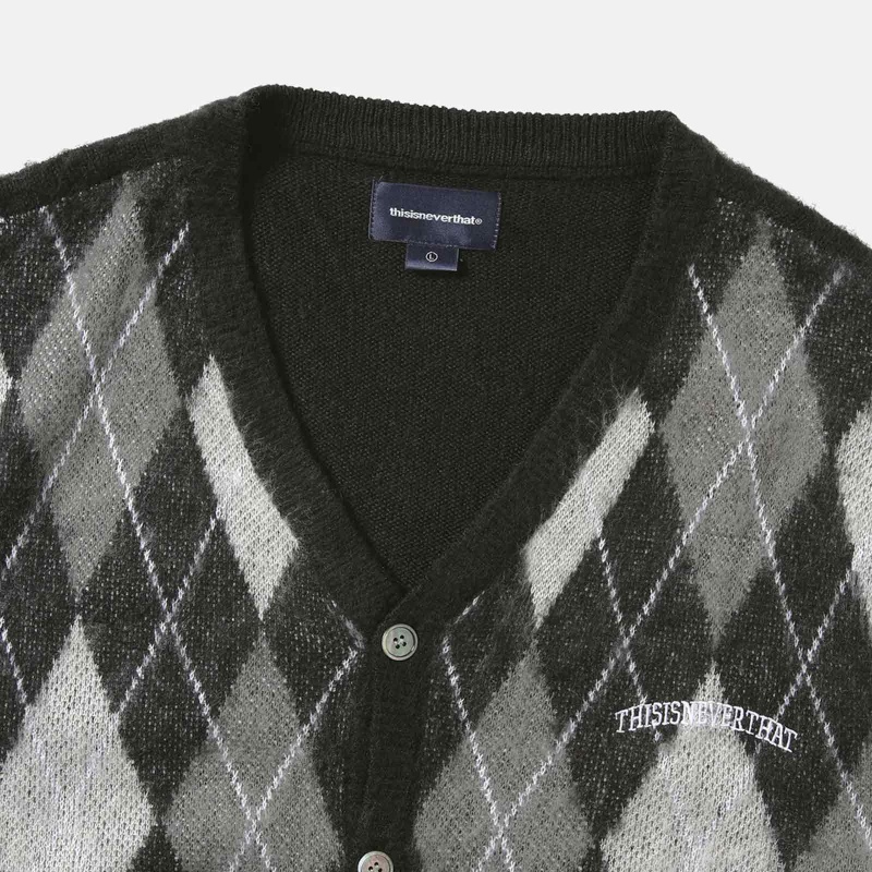 thisisneverthat Argyle Cardigan TN223KKNCK01-Black