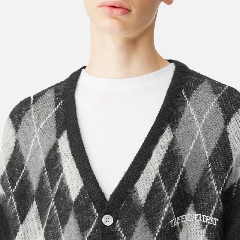 thisisneverthat Argyle Cardigan TN223KKNCK01-Black