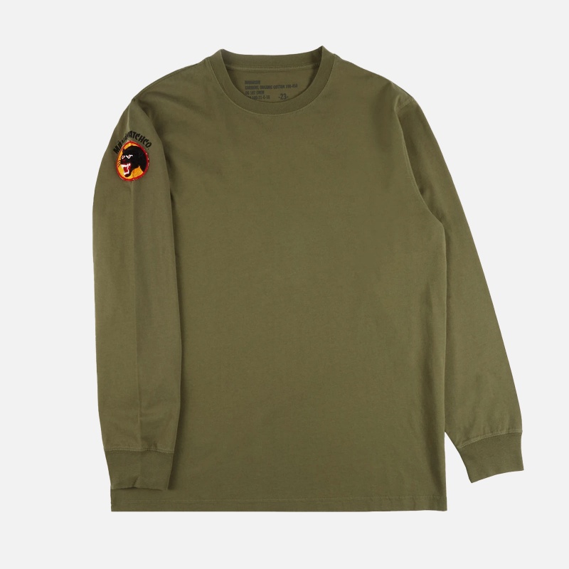 Maharishi 9432-Olive Vintage Panther Patch Crew