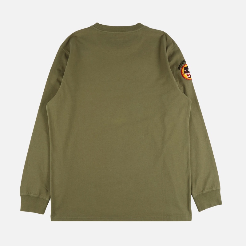 Maharishi 9432-Olive Vintage Panther Patch Crew