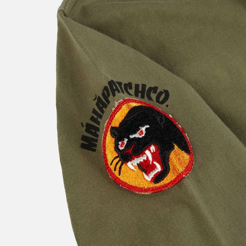 Maharishi 9432-Olive Vintage Panther Patch Crew