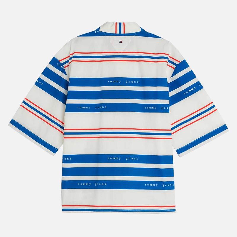 TOMMY JEANS Stripe Bowling Shirt DM0DM16001YBL