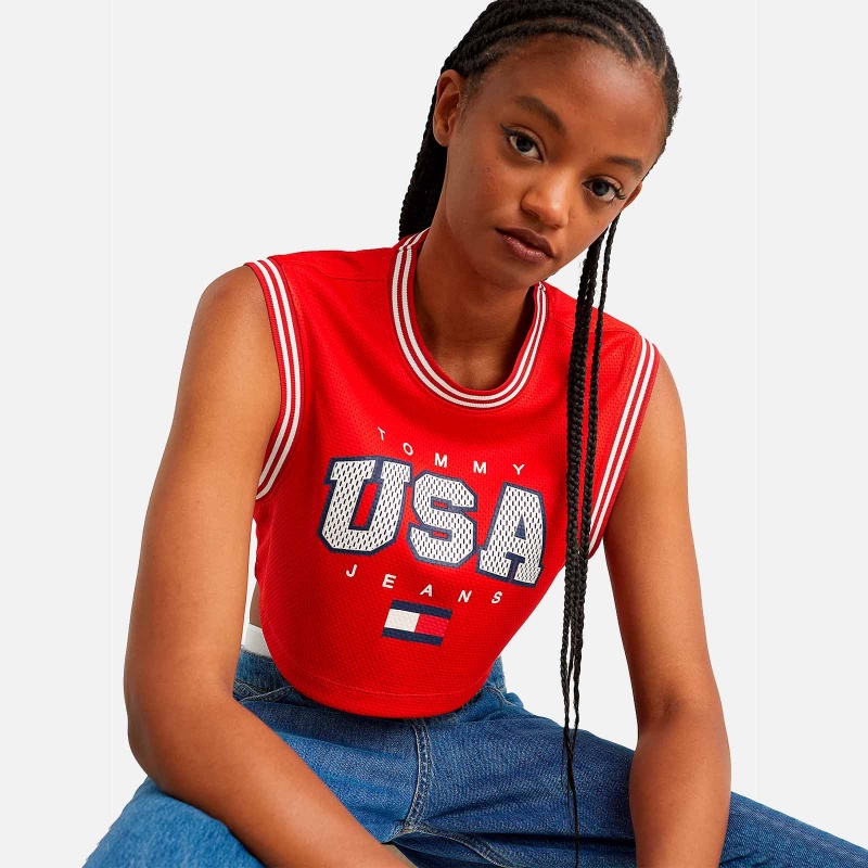 TOMMY JEANS Crop USA Basketball Tank DW0DW15304XNL