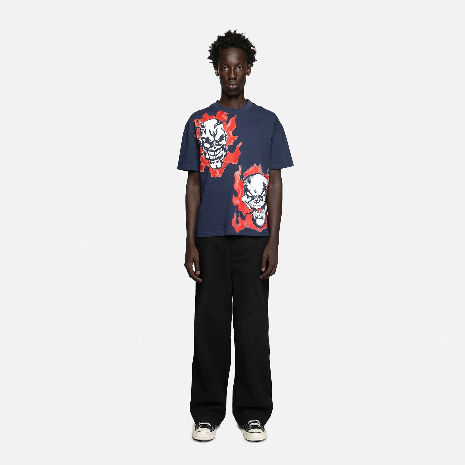 Flaming Faces T shirt FW93SCFFT BLU