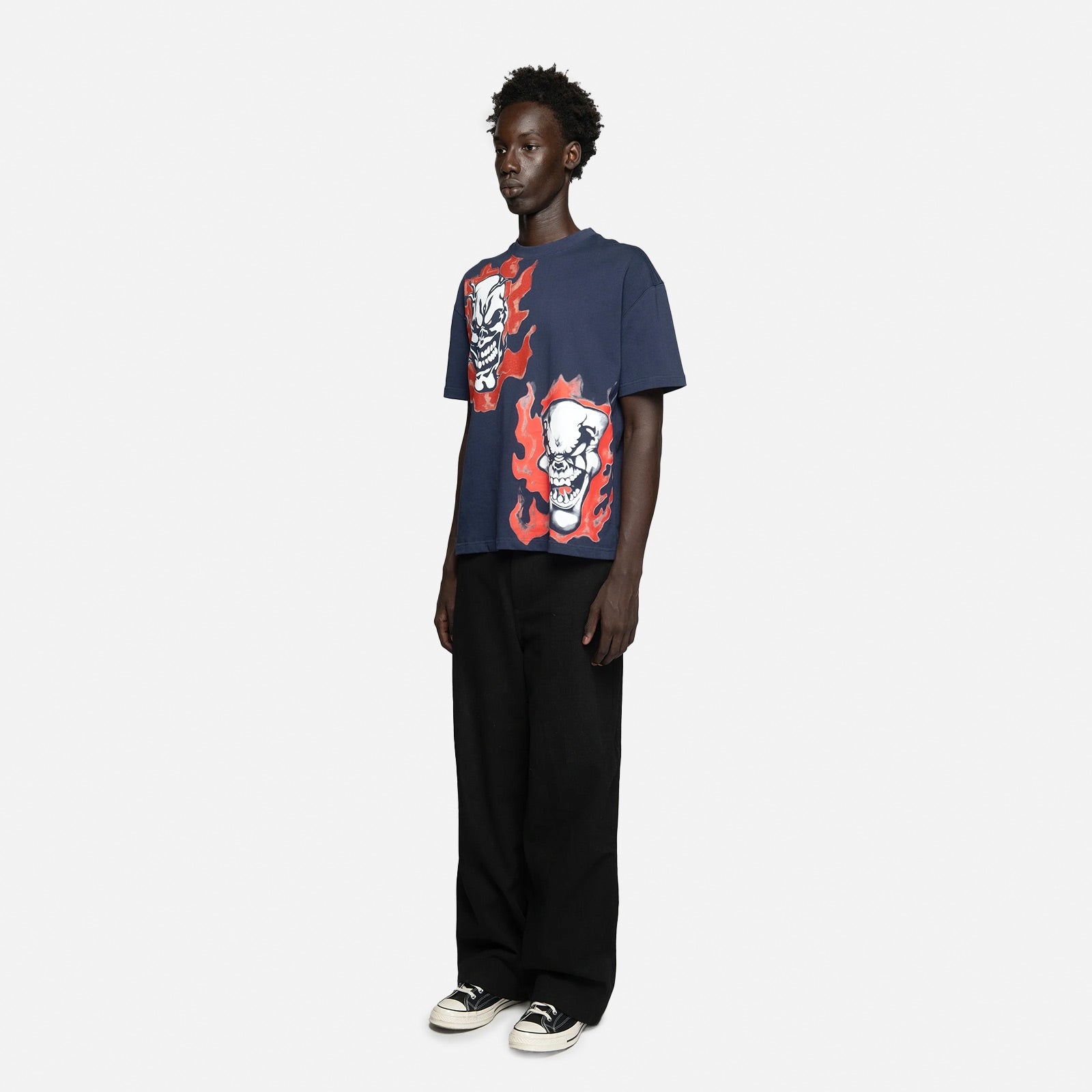 Flaming Faces T shirt FW93SCFFT BLU