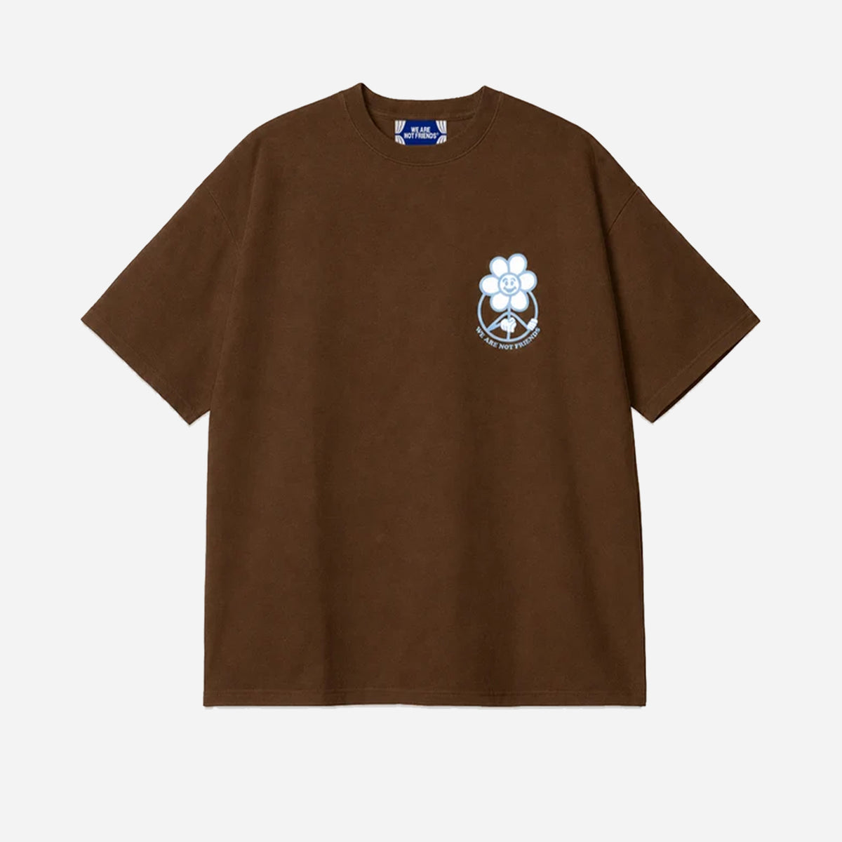 We Are Not Friends Boxy Daisy Brown T-shirt WANF-FA2601