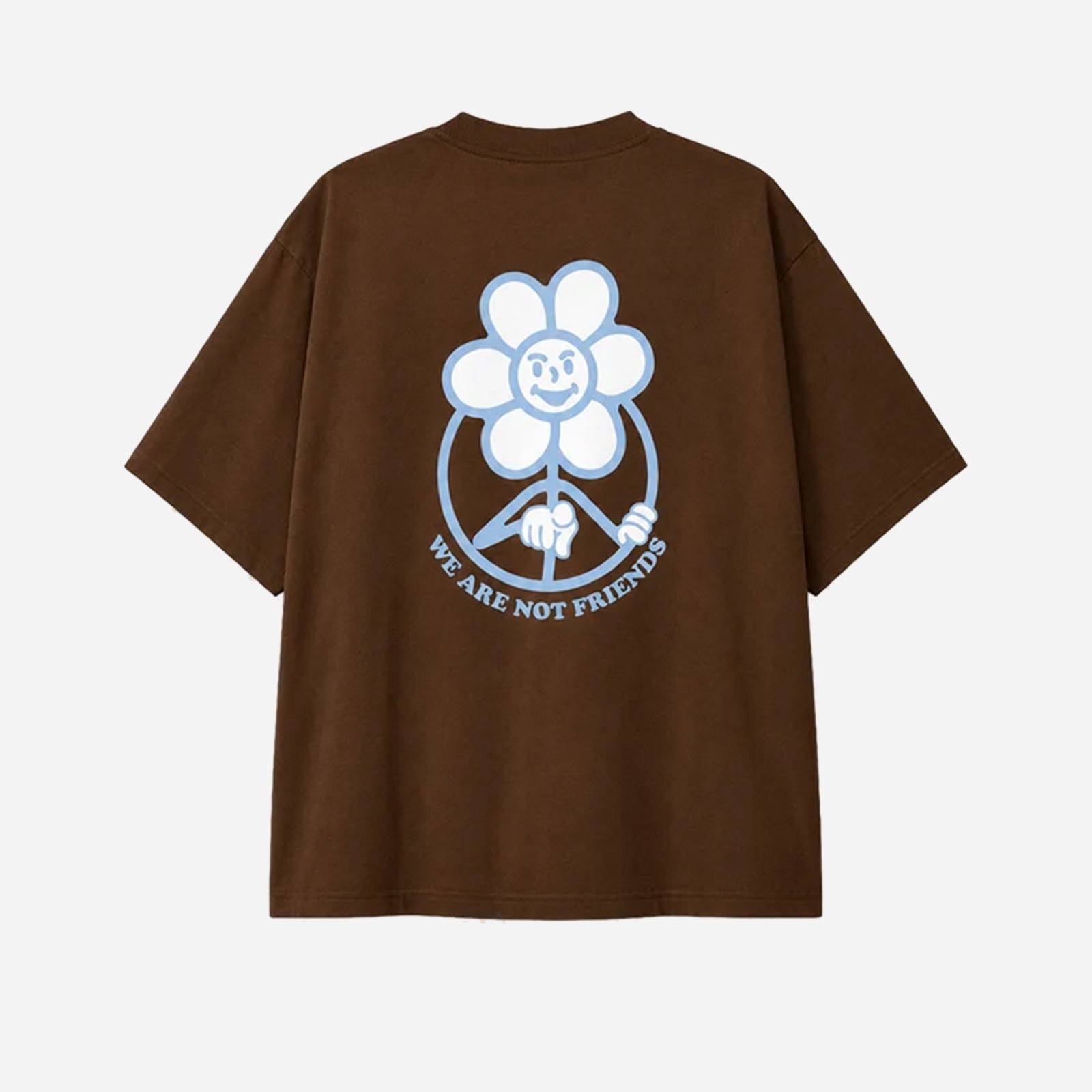 We Are Not Friends Boxy Daisy Brown T-shirt WANF-FA2601