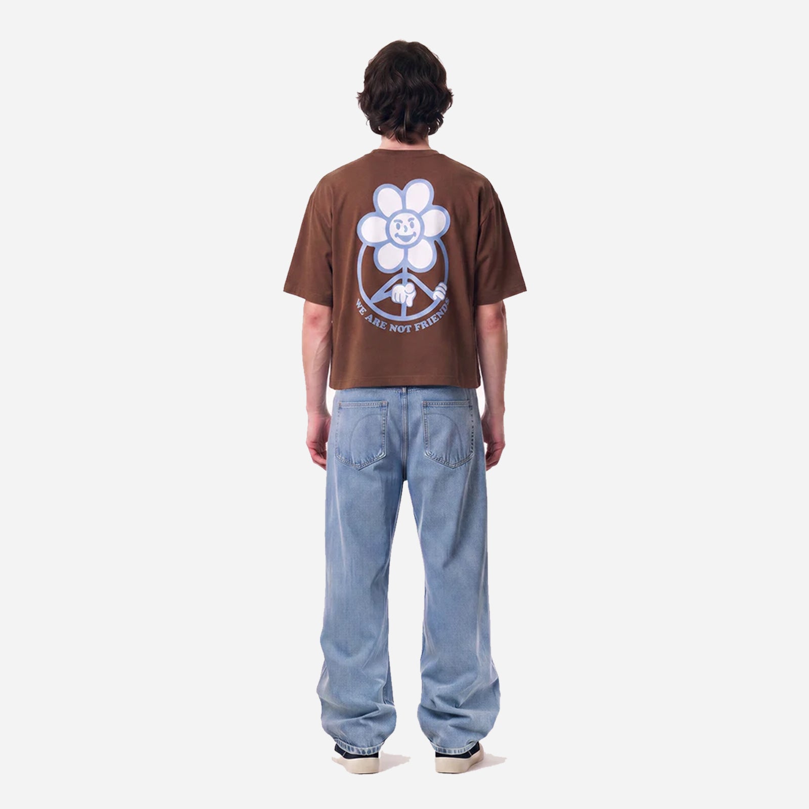 We Are Not Friends Boxy Daisy Brown T-shirt WANF-FA2601