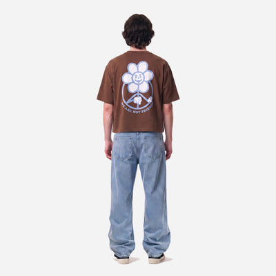 We Are Not Friends Boxy Daisy Brown T-shirt WANF-FA2601